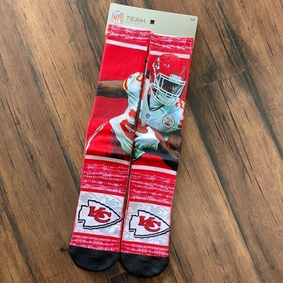 NWT NFL Kansas City Chiefs 🏈 Men’s Socks #25 Clyde Edwards-Helaire Running Back - Picture 2 of 9